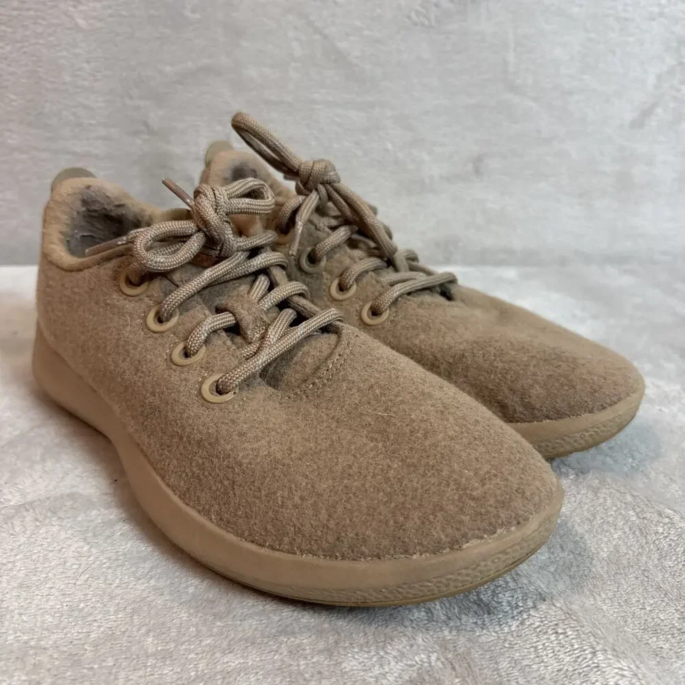 Allbirds Wool Runner Mizzle Womens 9 Tan Merino Wool Sneakers Walking Shoes